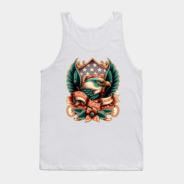 American Eagle Traditional Tattoo Tank Top by Urban Warriors